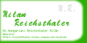 milan reichsthaler business card